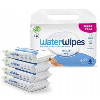 WaterWipes 4x60szt chusteczki nawilżane wodne dla noworodków i niemowląt BIO